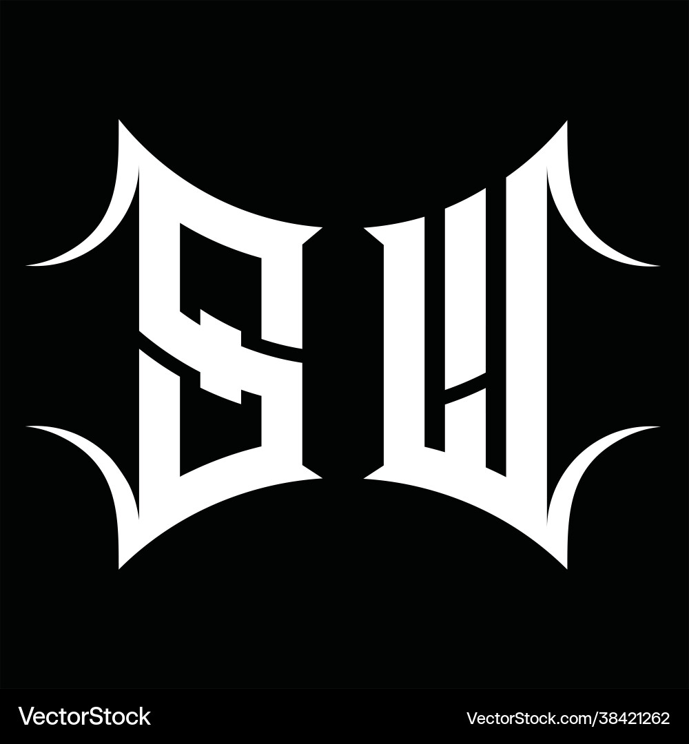 Sw logo monogram with abstract shape design Vector Image