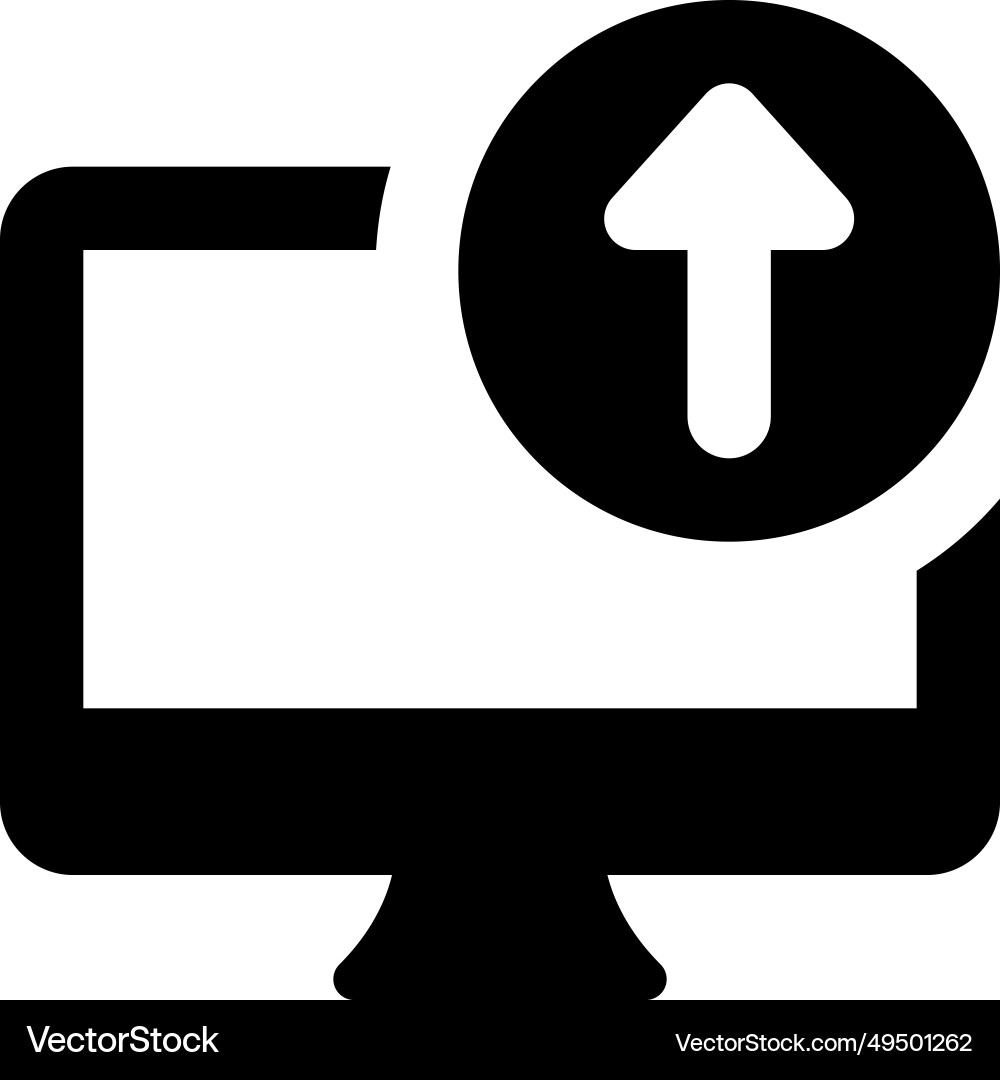 Uploading data from computer to online storage vector image