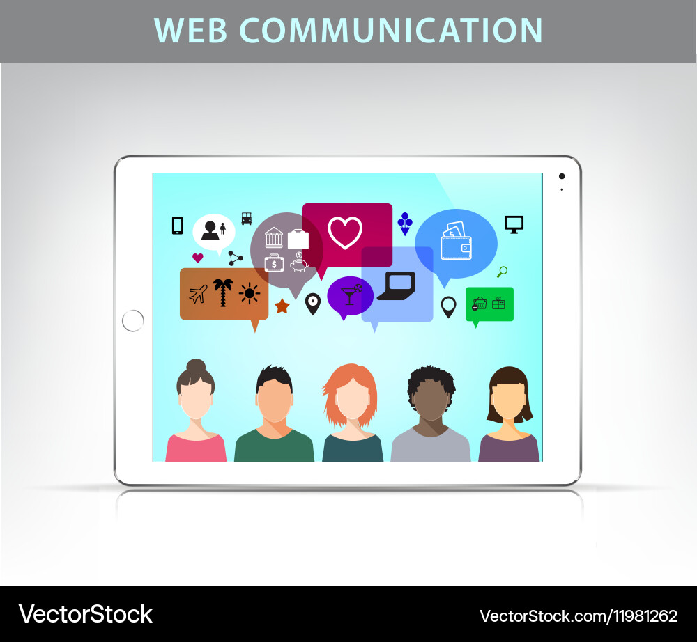 Web communication social net vector image