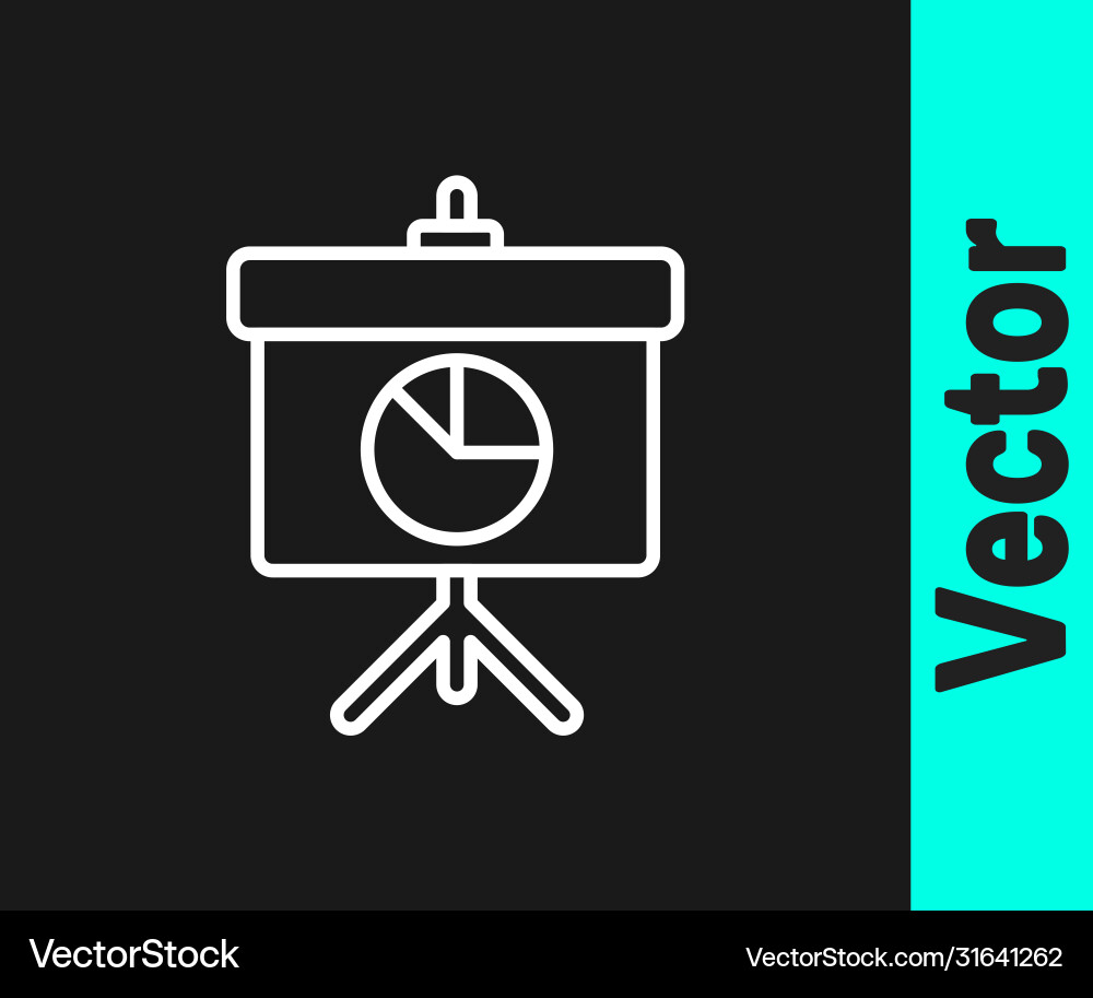 White line presentation board with graph schedule Vector Image