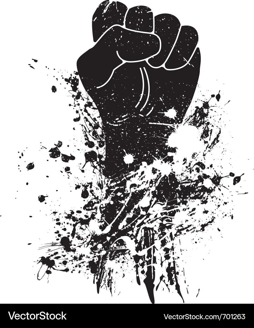 Aggressive Fist Grunge Vector Image