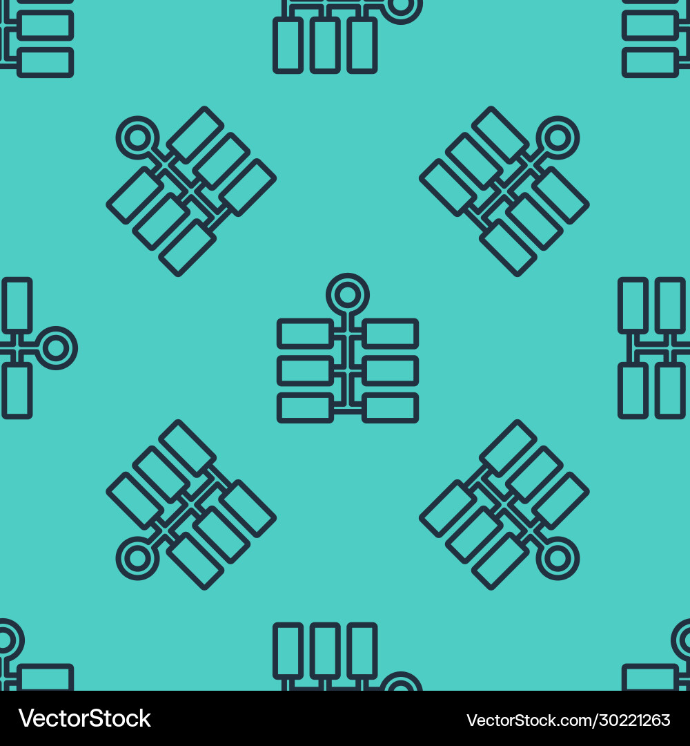 Black line firework icon isolated seamless pattern Vector Image