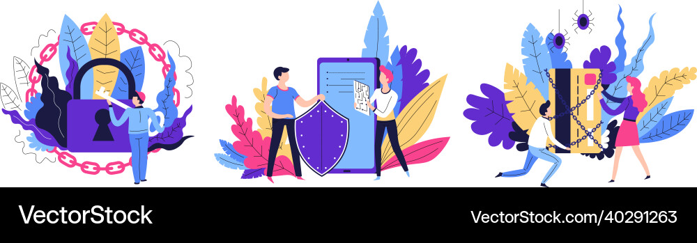 Cyber security and safety of personal data in web Cyber security and safety of personal data in web vector image