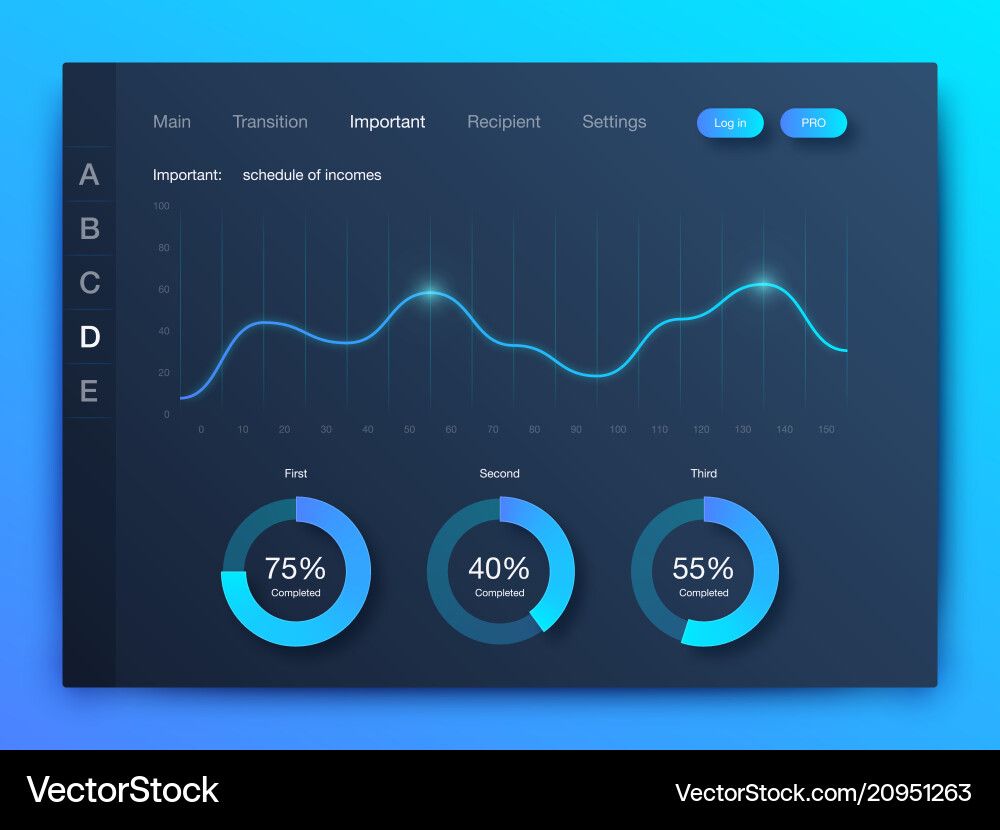 Dashboard infographic template with modern design Dashboard infographic template with modern design vector image