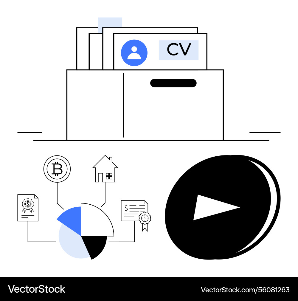 Digital cv storage system and analytics Digital cv storage system and analytics vector image