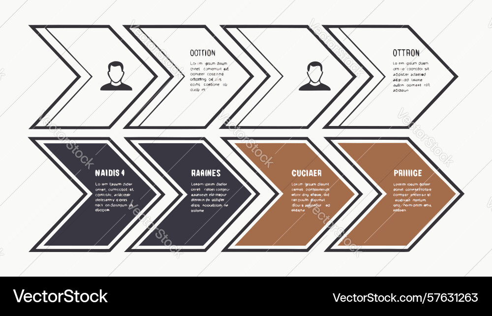 Infographic arrows with user icons for stages vector image