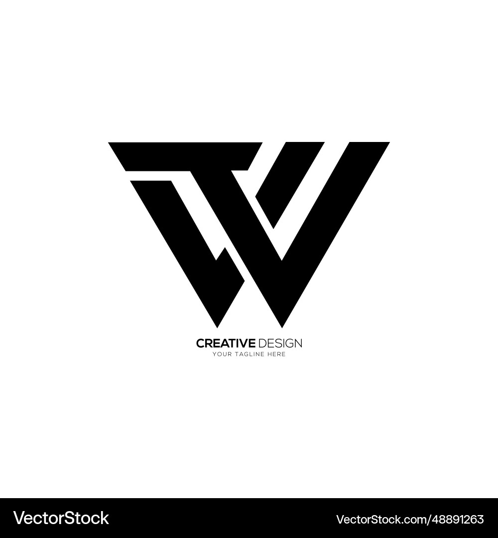 Letter v t w initial Typografie modern einzigartig Letter v t w initial Typografie modern einzigartig vektorbild