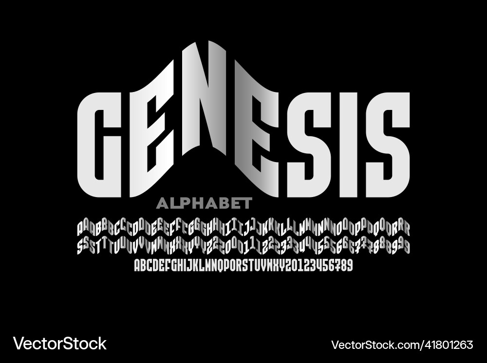 Modern condensed style font with alternate letters Modern condensed style font with alternate letters vector image