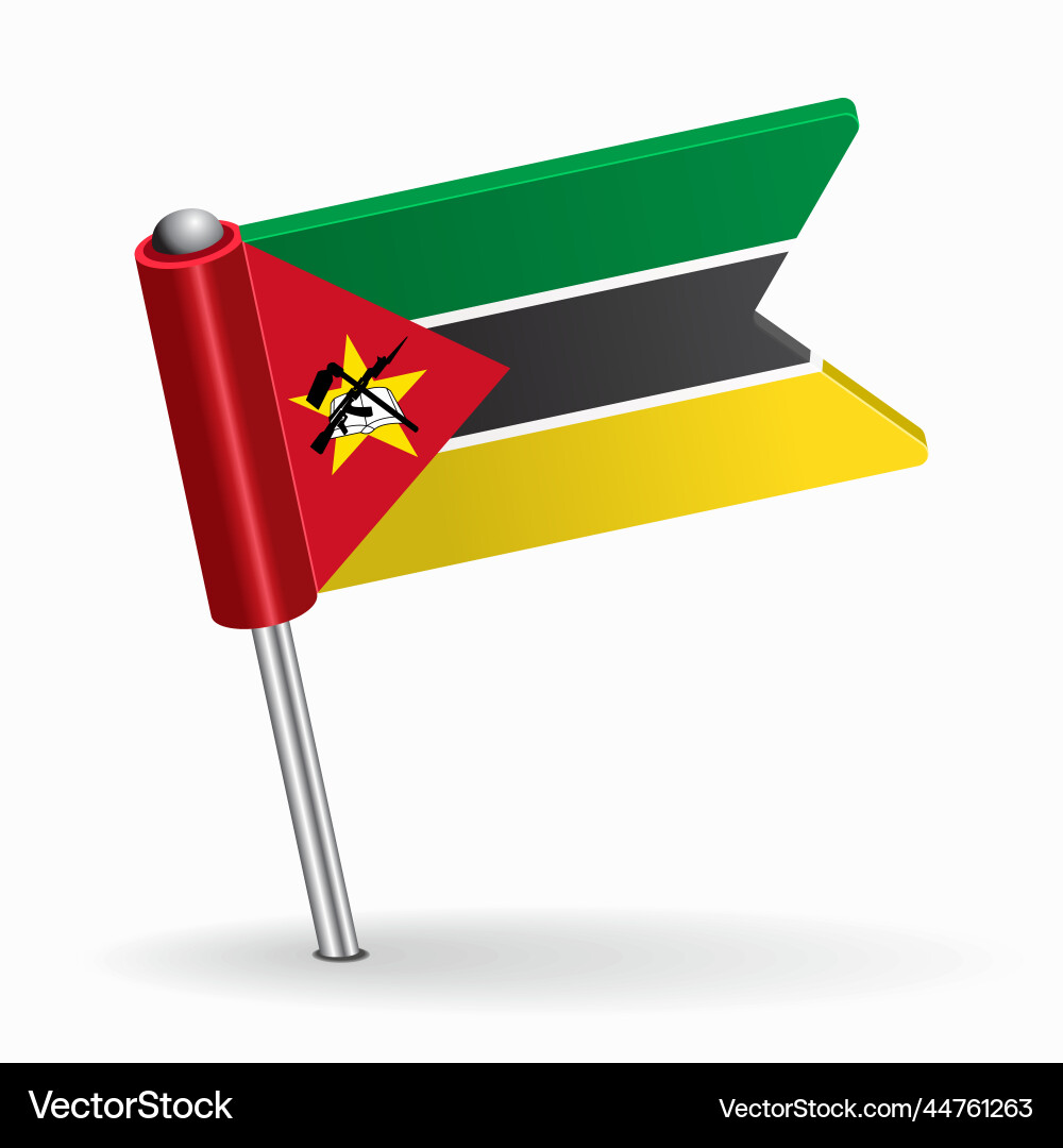 Mozambique Flag Map Pointer Layout Royalty Free Vector Image