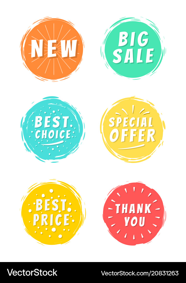 Neuer großer Verkauf bester Preis Danke Textfarbe Spot Neuer großer Verkauf bester Preis Danke Textfarbe Spot vektorbild