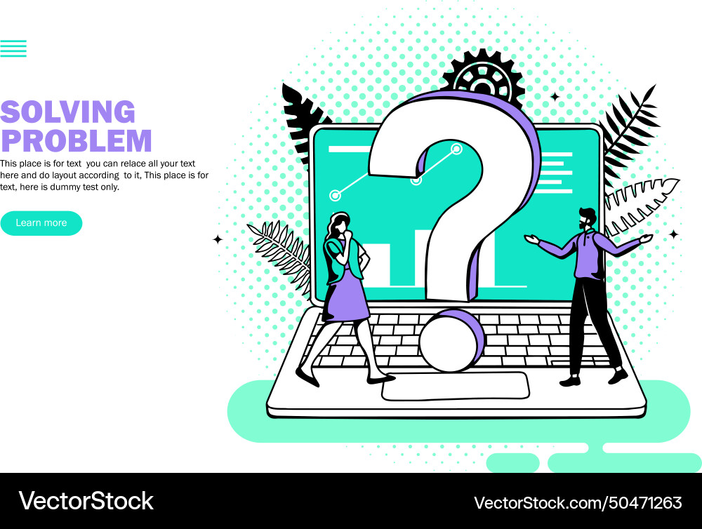 Question mark on computer team looking Question mark on computer team looking vector image