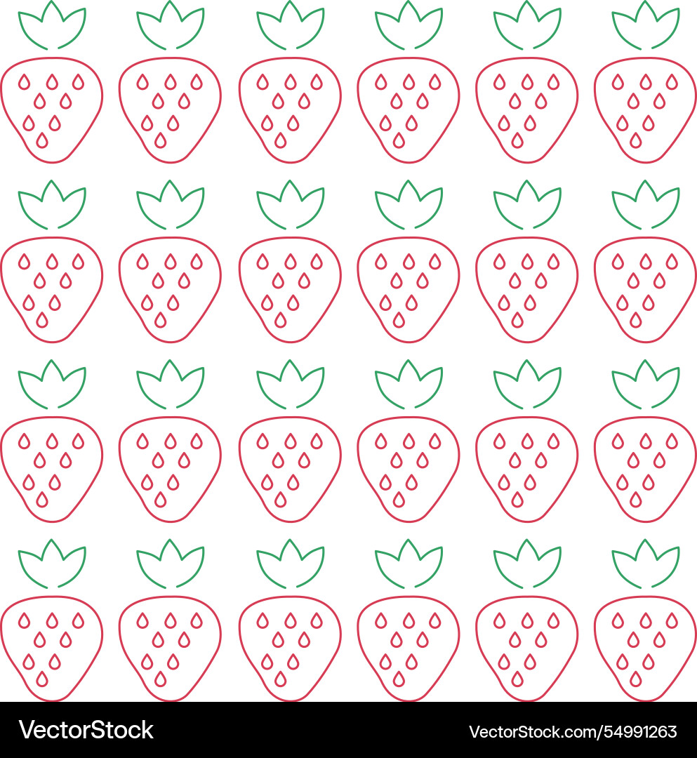 Red strawberries retro design pattern texture Vector Image