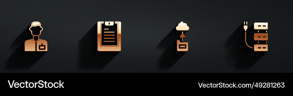 Set analyst engineer server data report cloud Set analyst engineer server data report cloud vector image