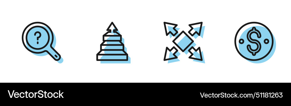 Set line many ways directional arrow unknown Set line many ways directional arrow unknown Vector Image