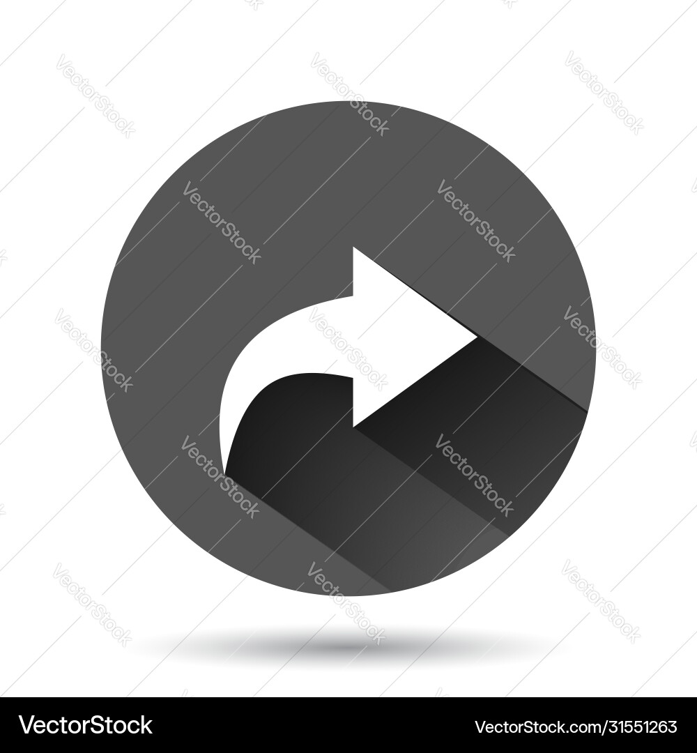 Share button icon in flat style arrow sign Share button icon in flat style arrow sign Vector Image
