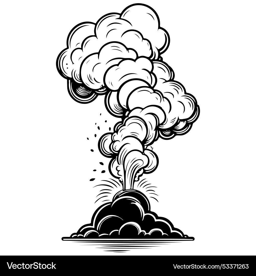 Smoke realistic ink sketch of black silhouette Vector Image