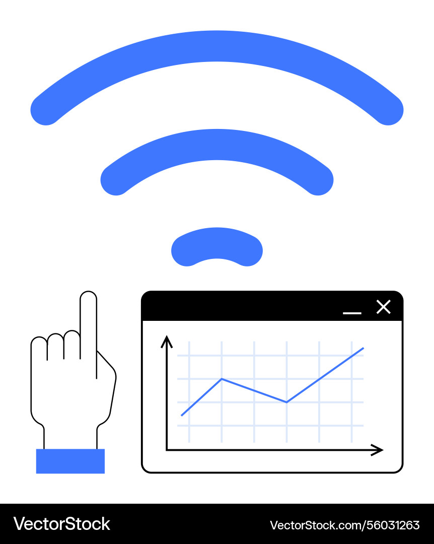 Wireless data connectivity and internet signal Wireless data connectivity and internet signal vector image