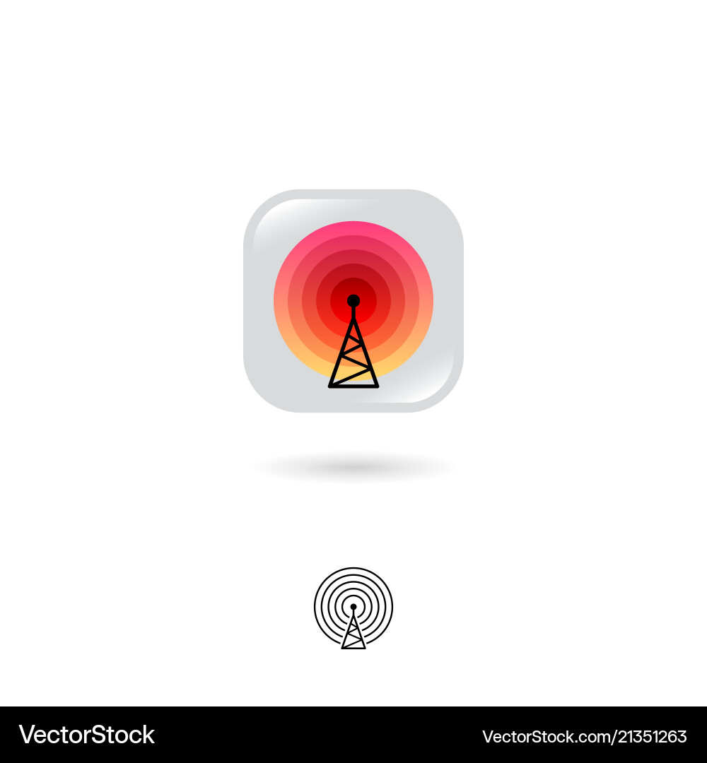 Wireless Network Icon - Tower Signal vector image