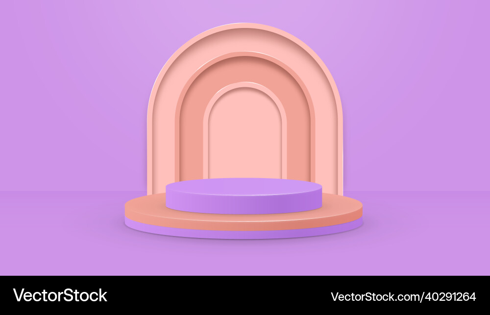 3d podium platform product display background vector image