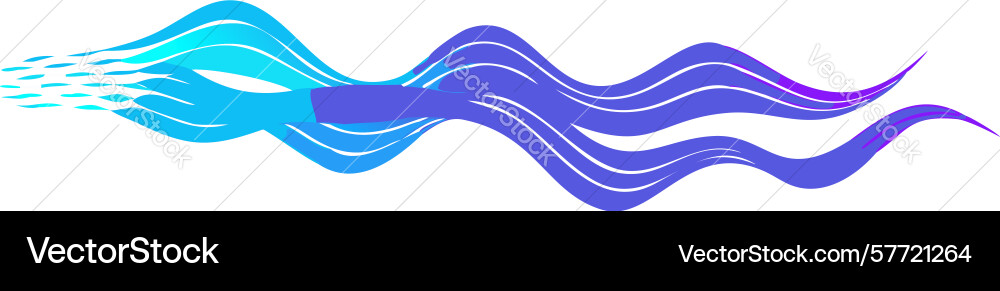 Abstract fluid wave with vibrant color gradient vector image