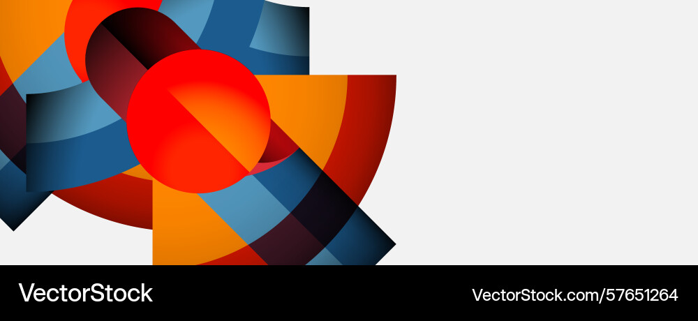 Abstract shapes overlap creating dynamic vector image