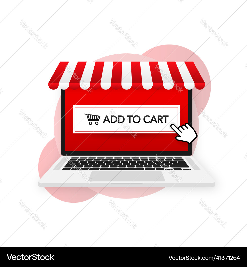Add to cart banner for web design check mark Add to cart banner for web design check mark vector image
