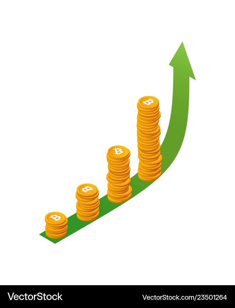 Bitcoin crypto currency growth concept – Royalty-Free Vector | VectorStock