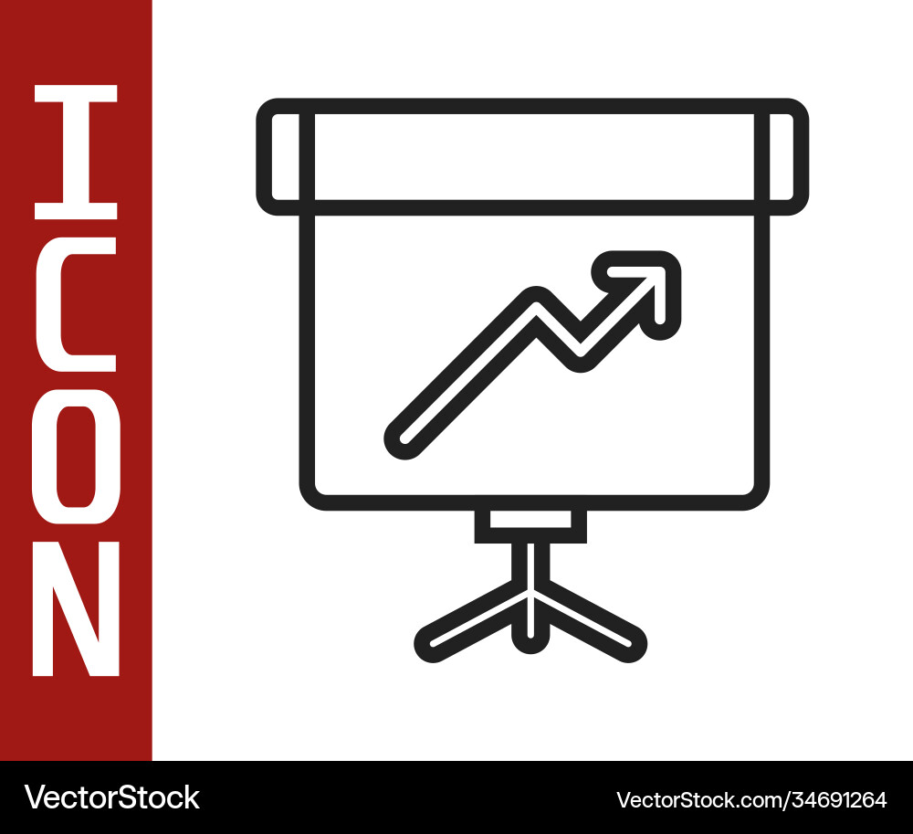 Black line presentation board with graph schedule Black line presentation board with graph schedule Vector Image