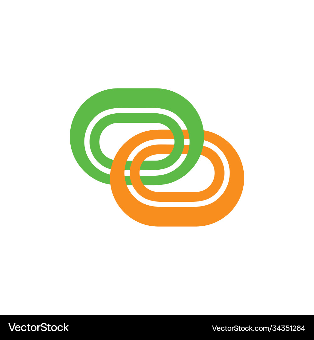 Chain object linked geometric design Chain object linked geometric design vector image