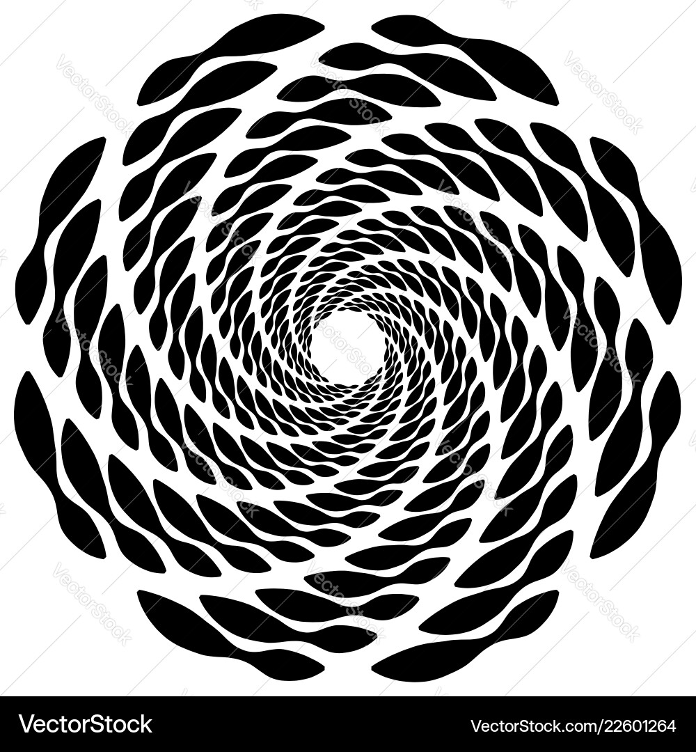 Circular rotating spiral vortex element motif Circular rotating spiral vortex element motif vector image