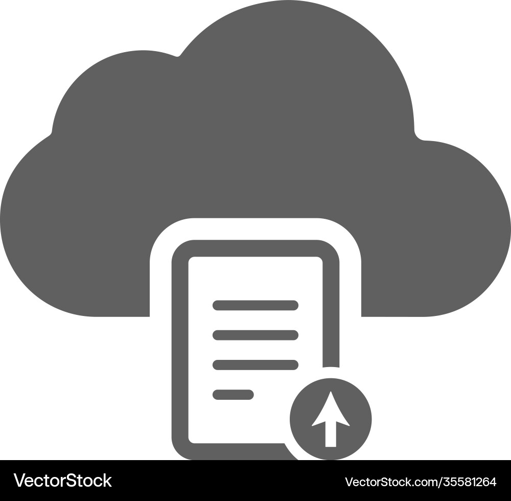 Cloud document file icon gray version vector image