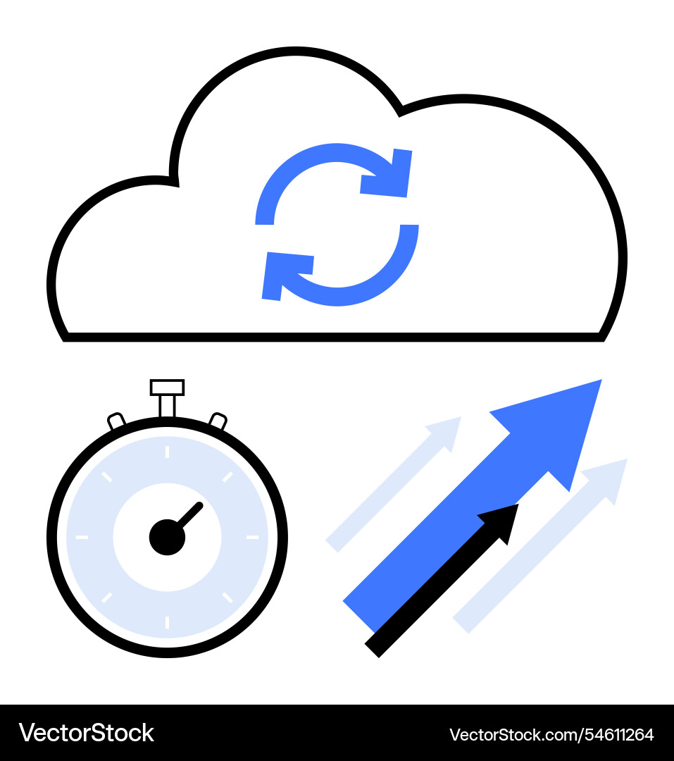 Cloud storage sync with speed and efficiency Cloud storage sync with speed and efficiency vector image