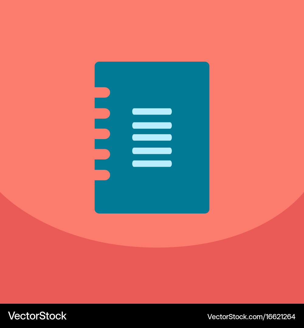 Flat style blank with spiral realistic notepad vector image