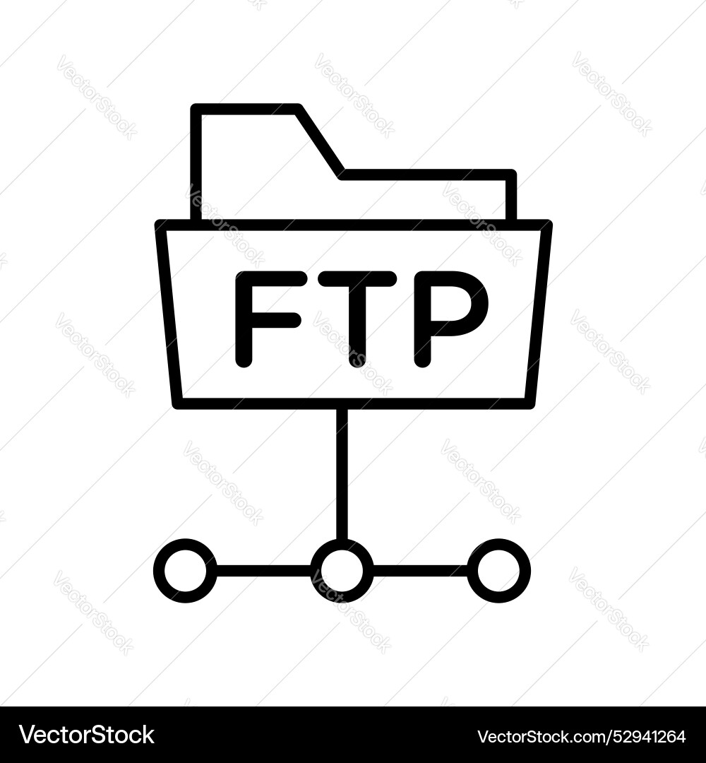 Ftp icon set server web connection symbol Ftp icon set server web connection symbol vector image