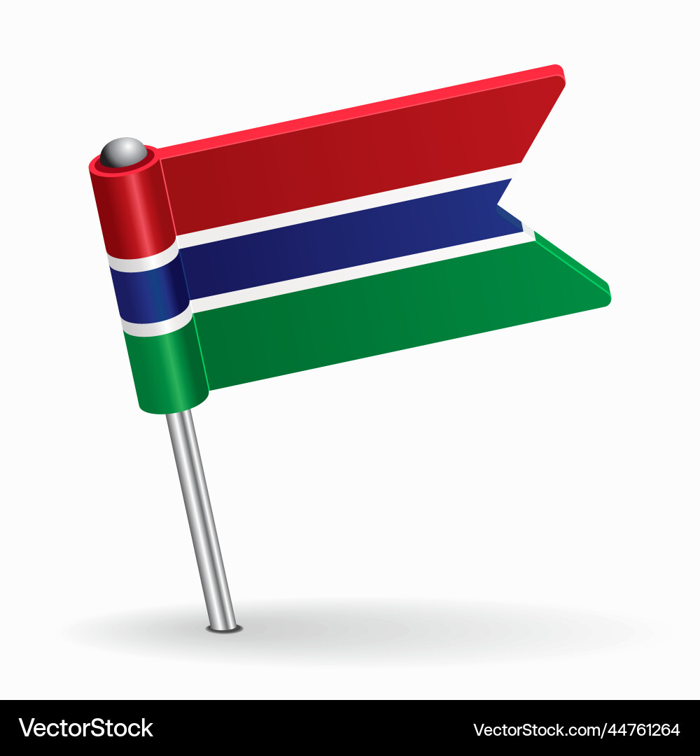 Gambian flag map pointer layout vector image