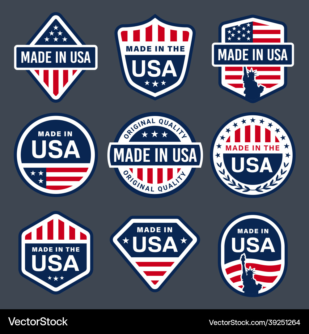 Made in USA Labels Collection vector image