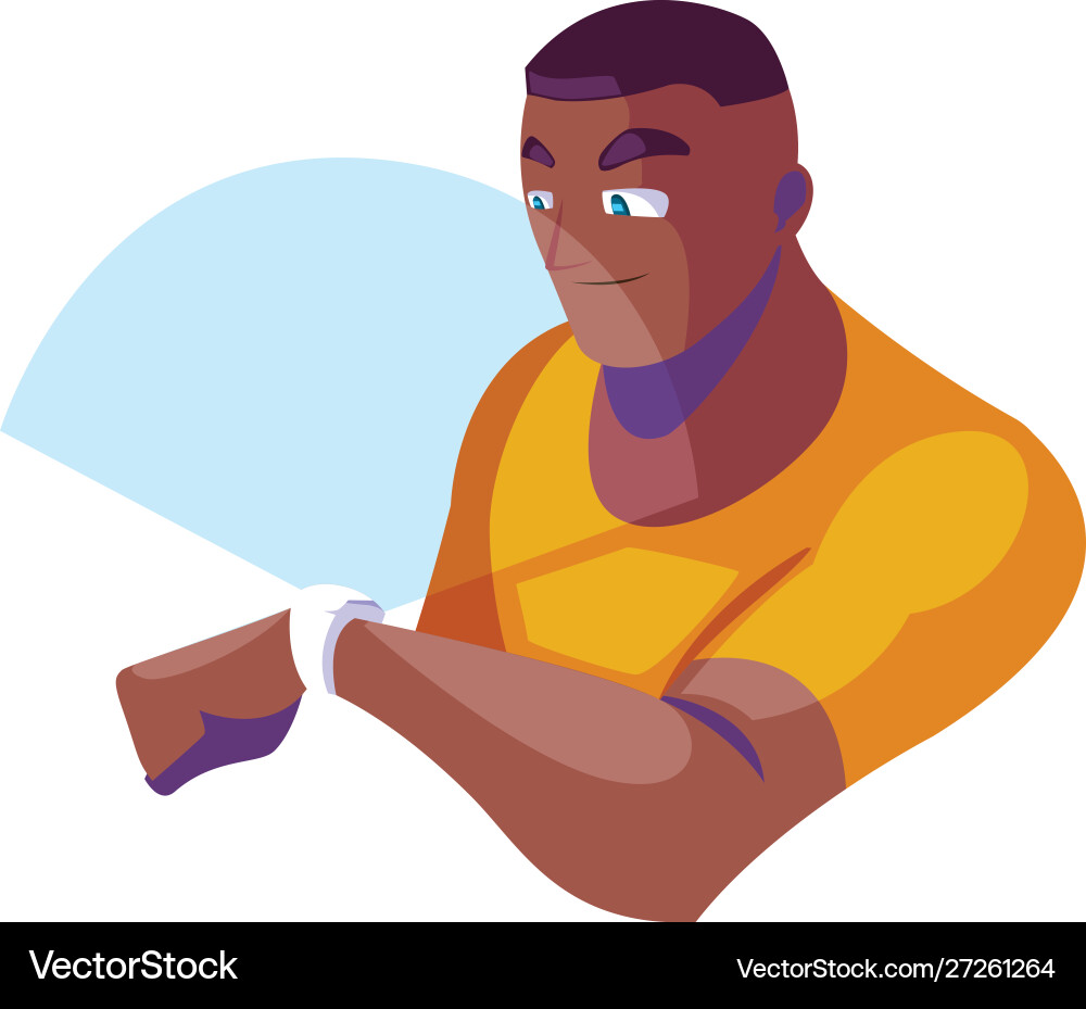 Man using technology augmented reality vector image