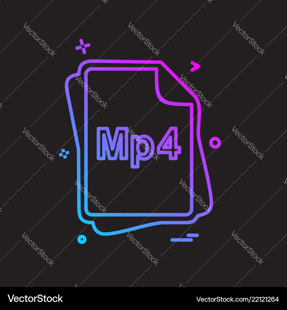 Mp4 file type icon design Mp4 file type icon design vector image