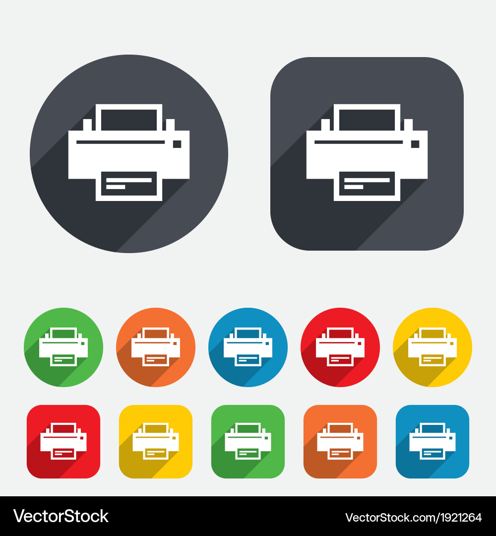 Print Icon - Printing Symbol Vector Image