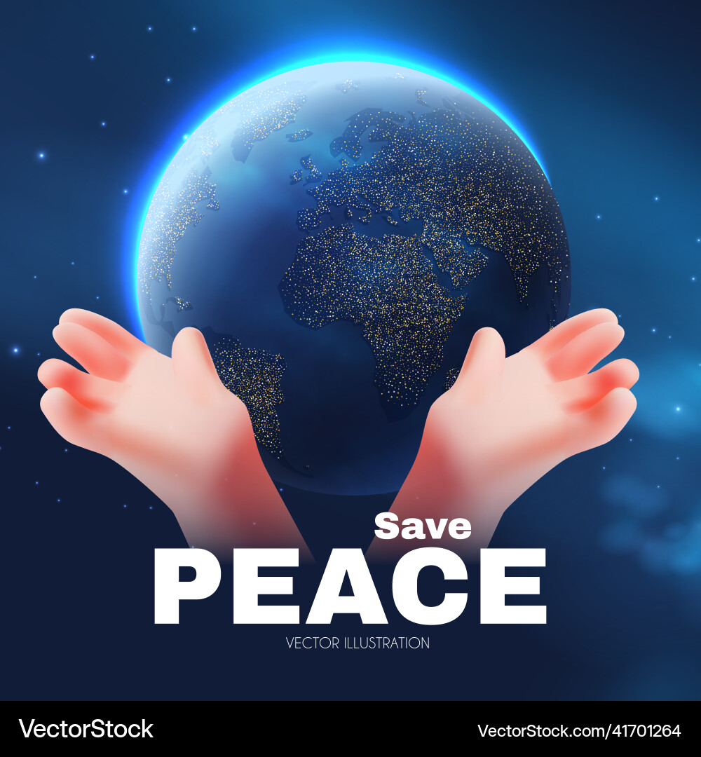 Save peace concept with earth planet Save peace concept with earth planet vector image