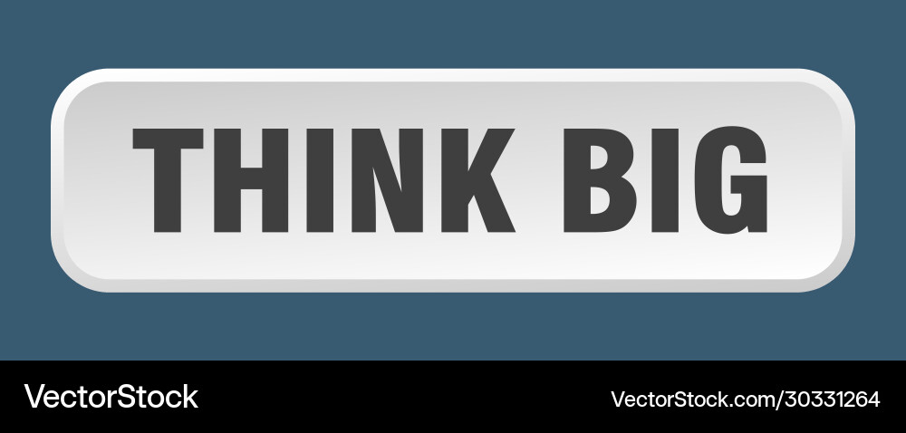 Think big button square 3d push Vector Image