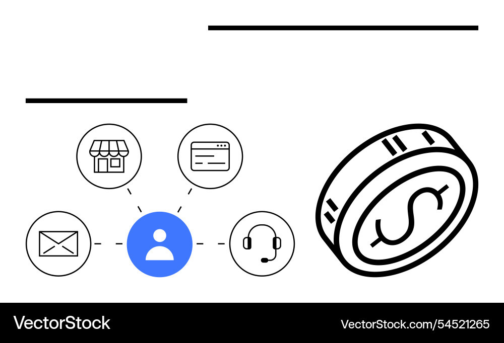 Centralized user management system with key Centralized user management system with key vector image