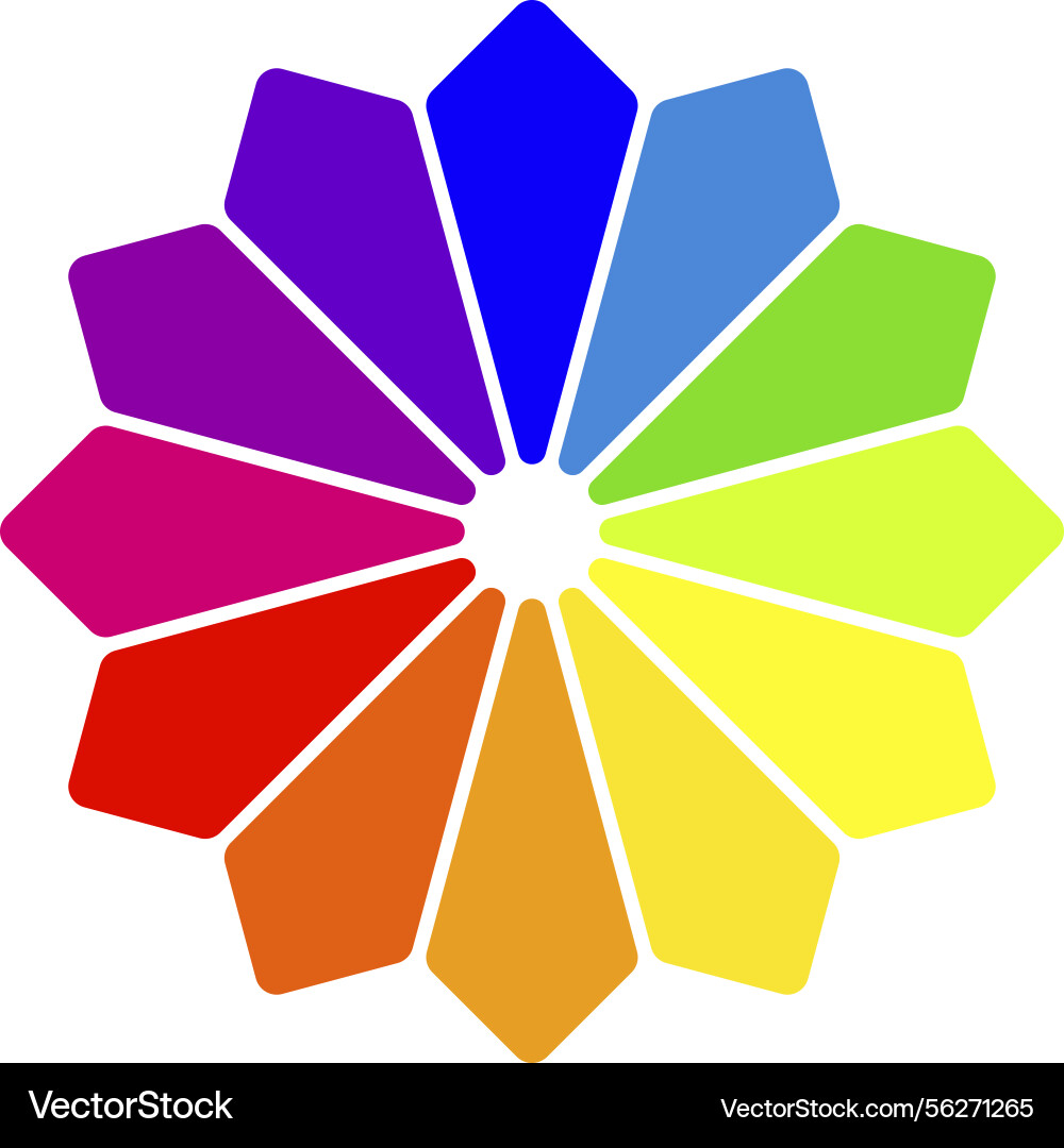 Color wheel displaying a vibrant array of hues Color wheel displaying a vibrant array of hues vector image