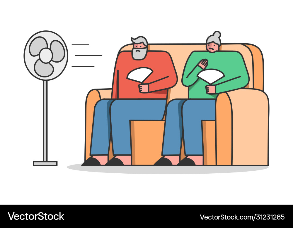 Concept of summer hot period time sweltering Concept of summer hot period time sweltering vector image