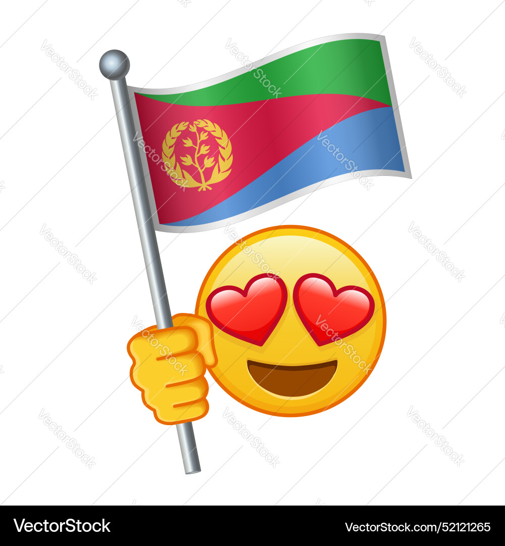 Emoji with eritrea flag large size of yellow Emoji with eritrea flag large size of yellow Vector Image