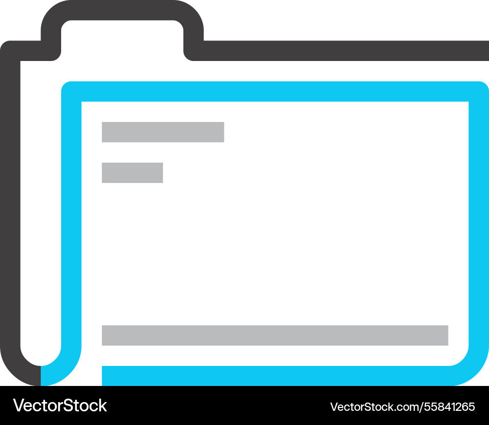 Folder flat line web icon concept Royalty Free Vector Image