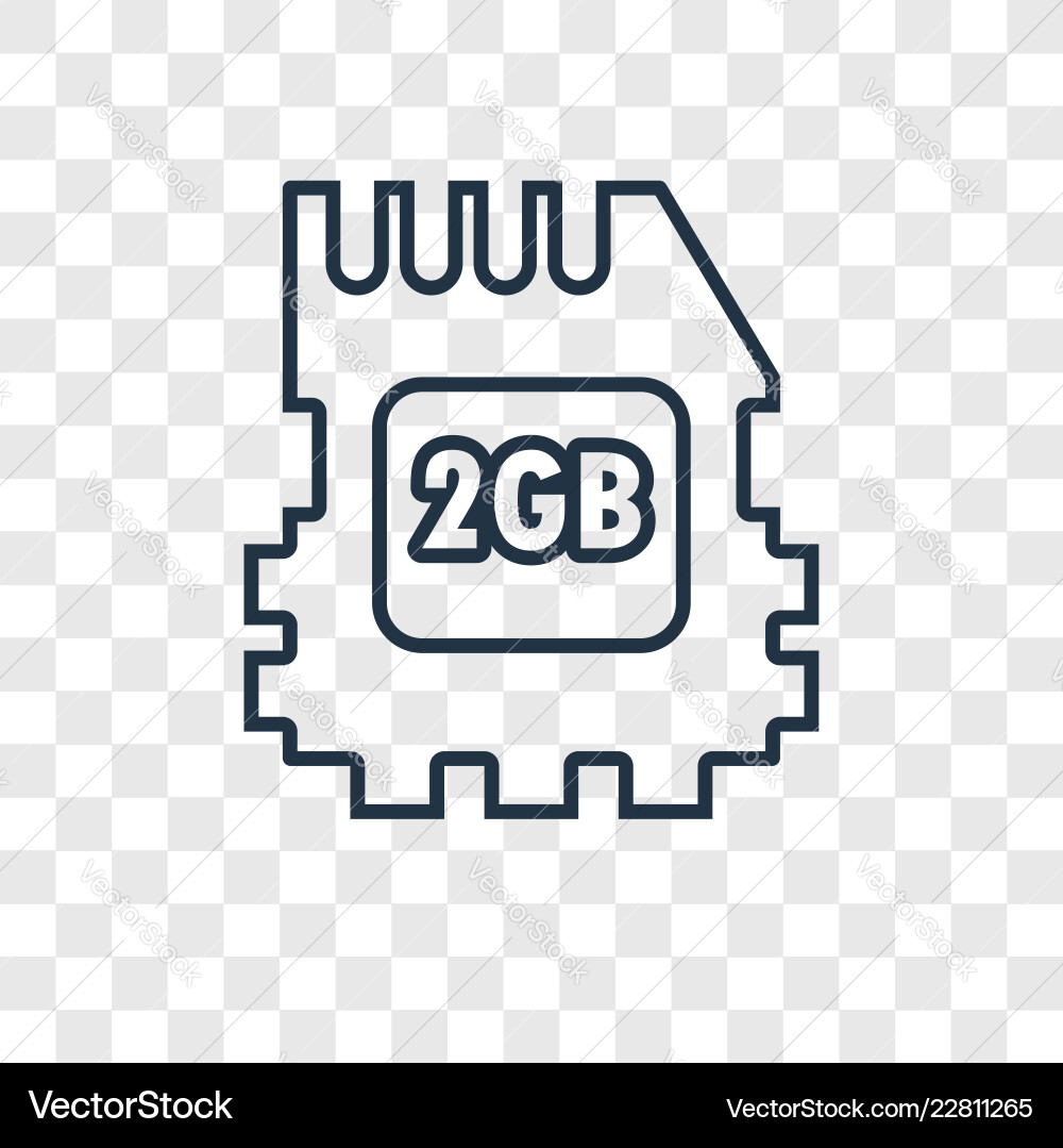 Memory card concept linear icon isolated Memory card concept linear icon isolated vector image