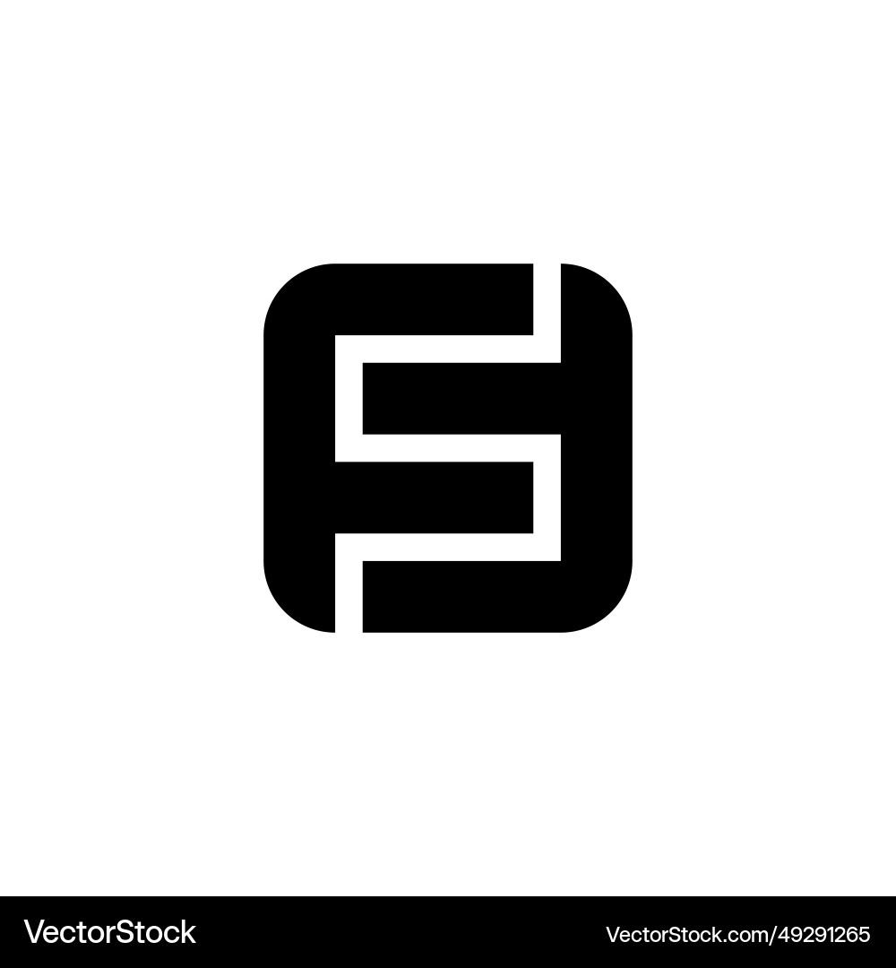 Modern ff f monogram letter initial in square Vector Image