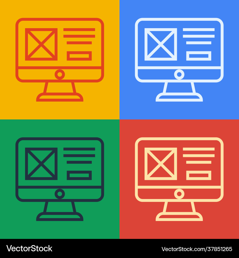 Pop art line ui or ux design icon isolated Pop art line ui or ux design icon isolated vector image