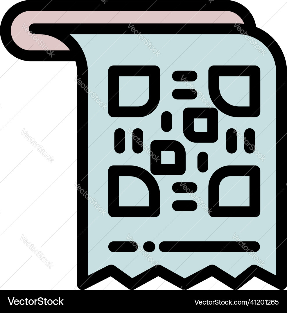 Qr code paper icon outline scanner screen Qr code paper icon outline scanner screen vector image